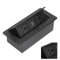 Table Pop Up Socket Dual USB Power Outlet Strip Hub Connection Box 250V J29 for Home Office.
