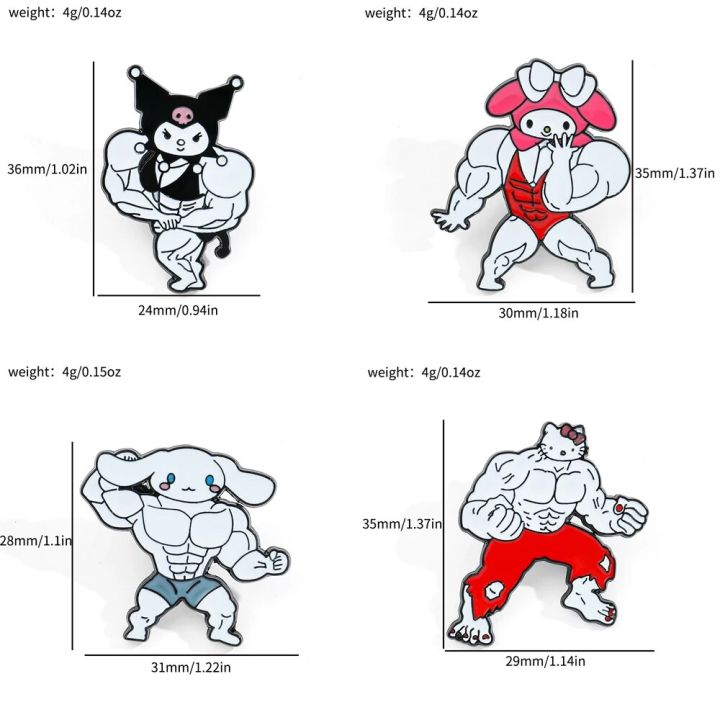 Funny%20Sanrio%20Muscle%20Serie%20Enamel%20Pins%20Kawaii%20Anime%20Hello%20Kitty%20Brooch%20Fitness%20Hunk%20Couple%20Melody%20Kuromi%20Bag%20Pins%20Accessories%20-%20Image%202