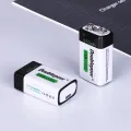 USB 9 Volt 650mAh USB 9v Rechargeable Lithium Battery for Multimeter Smoke detectors and other uses. 