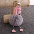 Flamingo Car Key Ring Furry Plush Keychain Cute Car Accessories Girls Women Ladies Gift Bag Pendant Lovely Doll. 