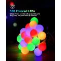 Globe String Lights Mains Powered, LIGHTNUM 10M/32.8ft 100 LED Outdoor Fairy Lights Warm White, Waterproof IP44, 8 Modes, Memory Function, for Christmas Tree, Party, Terrace, Indoor Decoration. 