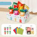 Sensory Pull Along Toddlers Tissue Box 2 in 1 Funny Carrot Mat for Montessori Motor Skills. 