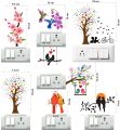 Switch Board Sticker Floral Stickers Wall Stickers Light Switch Sticker Multi Design - Pack of 1 (8 Stickers).