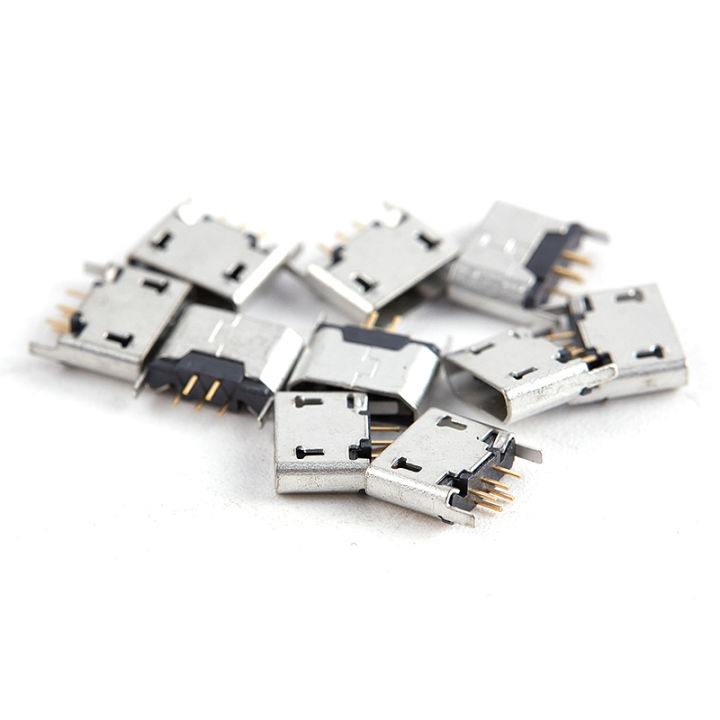10pcs%20Vertical%20Micro%20USB%205pin%20Female%20Seat%20180%C2%B0%20Flat%20Mouth%20Without%20Curling%20Side%20Encounter%20-%20Image%205