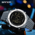 Sanda Men's Watches Sport LED Digital Waterproof Pedometer Wristwatches 6117.