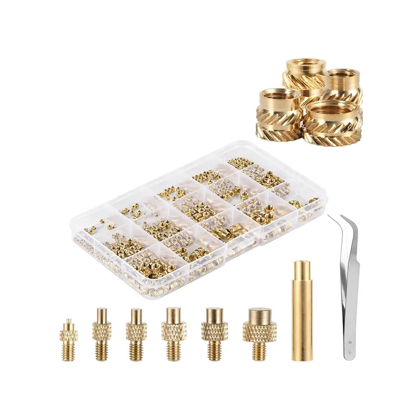300pcs 3 Values M3 M4 M5 Knurled Brass Threaded Insert Nut Hydraulic Welded Join