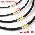 Nabest Custom Size Wholesale Bulk Simple 3/4/5/6mm Thin Black Necklace Leather Necklace For Men Cord Chain Necklace. 