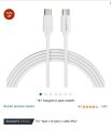 Amazon Basics Nylon Braided 60W 6 Feet USB-C to C 2.0 Fast Charger Cable for mobile and laptop , 480Mbps Speed, USB-IF Certified, for Apple iPhone  17/16/15, iPad, Samsung Galaxy, Tablets, Laptops. 