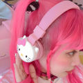 Kawaii Y2K Hello Kitty Wireless Bluetooth Headphones With Mic Noise Cancelling Headsets Stereo Sound Kuromi Earphones Sports.