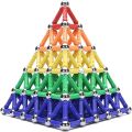 Magnetic Building Sticks Blocks Toy Set - 63 Pieces. 