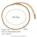 E.B.belle Twists Chain Anklet Minimalist 18K Gold Plated Stainless Steel Bracelet on the Leg Jewel Accessories for Women Gift. 
