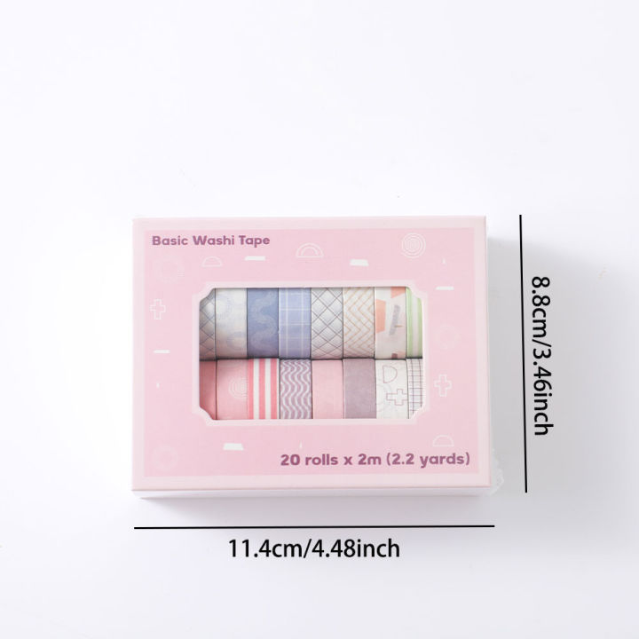 20%20rolls%20Washi%20Tape%20Set%20Simple%20Thin%20Masking%20Tape%20For%20DIY%20Arts%20Crafts%20Gift%20Wrapping%20Journaling%20Scrapbooking%20Labeling%20Coding%20Deco%20-%20Image%206