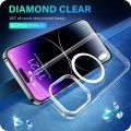 IPhone Clear Magsafe Case 16,15 14/14plus/14 Pro/14 Pro MAX/13/13Pro/13 MAX/13 MINI/12/12 Pro/12Mini/12 Pro all series for Apple Anti Yellow Magsafe Magnetic Clear Case for iPhone.
