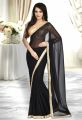 Black Stylish Georgette Saree For Women. 