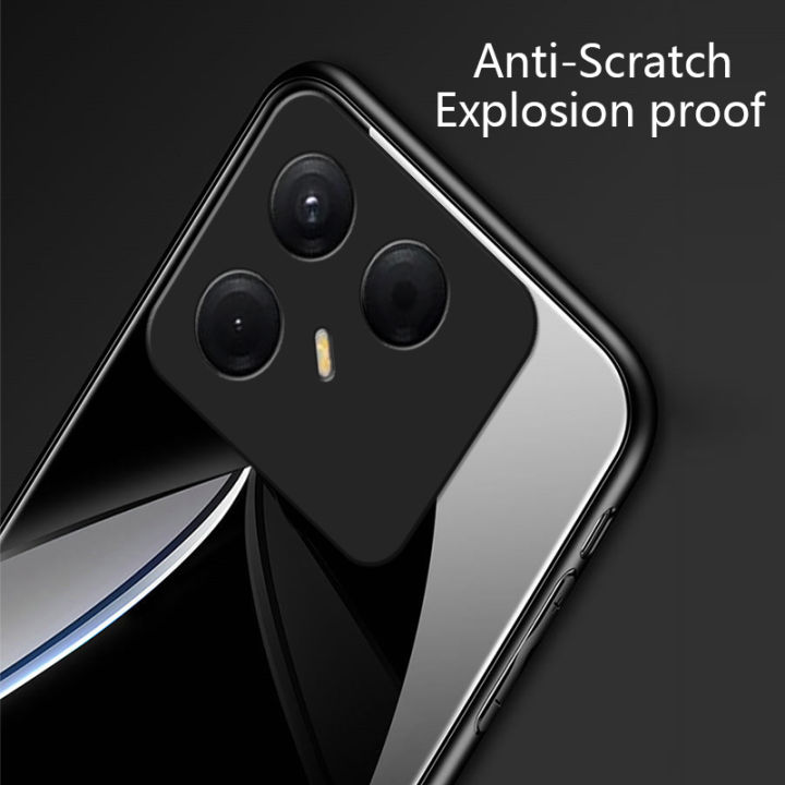 Biruiqu%20For%20Tecno%20Pova%207%20Tempered%20Glass%20Back%20Soft%20Silicone%20Edge%20Black%20Case%20Cover%20Casing%20-%20Image%204