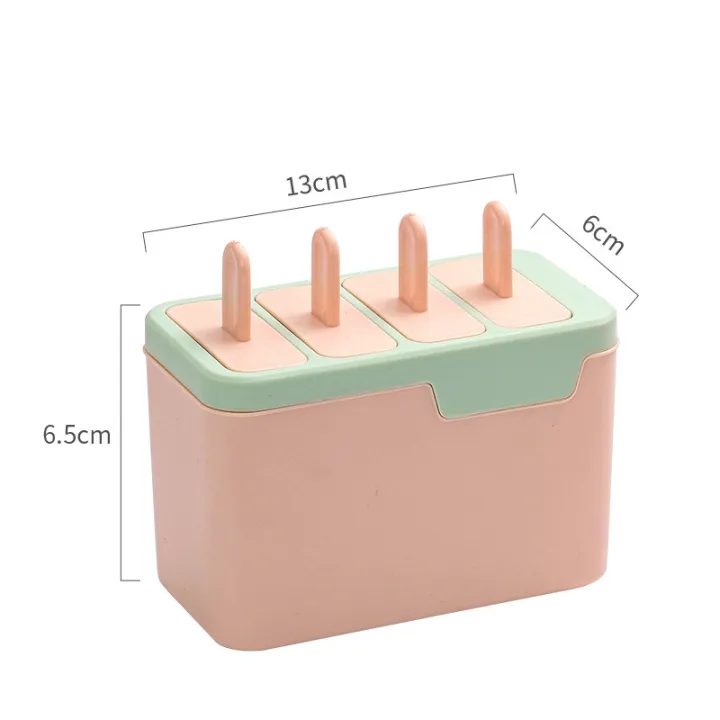 Houseeker%204%20Grids%20Summer%20Fruit%20Ice%20Cream%20Molds%20Tray%20Reusable%20Ice%20Cream%20Mold%20with%20Stick%20Ans%20Lid%20Creative%20Kitchen%20Tool%20Popsicle%20Maker%20-%20Image%202