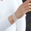 Jingyao collection cream body blue moonstone bracelet feldspar three ring bracelet ice strong blue light crystal jewelry for men and women.