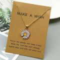 Trendy Sun Flower Daisy Necklace for Women - Pressed Flower Jewelry Dainty Chain Necklaces for Girls Simple Stylish New Collection - Pendant Necklace for Women New Collection. 