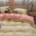 Four-Piece Quilt Set Comforter Bed Linen Sheet Cover Single Student Dormitory PINK Three-Piece Set.