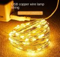 USB copper line light LED copper wire light string 2M20 lamp household bedroom network red colorful star light copper wire string. 