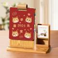 2024 Desk Calendar with Pen Holder Desktop Decoration with to Do List Page Storage Schedule. 