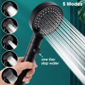 1/2 Pcs Five-speed High Pressurized Handheld Shower Head Supercharged Shower Nozzle Water Saving Hand Shower Bathroom Accessories - bathroom accessories. 