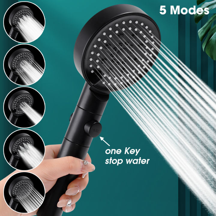 1/2 Pcs Five-speed High Pressurized Handheld Shower Head Supercharged ...