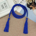 Ethnic Women Braided Knot Tassel Belt Waistband Skinny Thin Waist Rope Strap. 