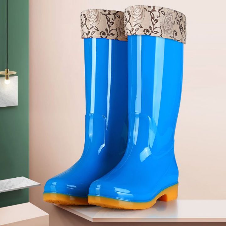 New%20Knee-High%20Rain%20Boots%20Women's%20Rain%20Shoes%20Fleece-Lined%20Warm%20Winter%20Rain%20Boots%20Waterproof%20Non-Slip%20Tendon%20Bottom%20Rubber%20Shoes%20Lightweight%20for%20Summer%20-%20Image%206