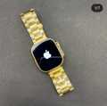 Watch 8 Ultra Gold Edition Smartwatch with Sports Mode 49MM Gold and Orange/Black Belt Smartwatch With **ple Logo.