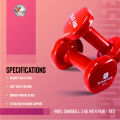 Vinyl Dumbbell 3 Kg with Pair - Red.