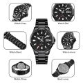 SKMEI 1654 Black Stainless Steel Analog Luxury Watch For Men - Black. 