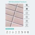 3D Peel and Stick Pink Tile Kitchen Splash Back Tile Sticker 3D Wall Sticker Self-adhesive Wall Panel Waterproof. 