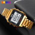 SKMEI Digital Wristwatches for Men Square Steel Sports Waterproof Men's Electronic Watch Back Light Reloj Hombre 2149.