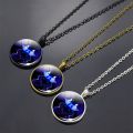 Luminous 12 Constellation Pendant Long Chains Necklace for Women Men Birthday Party Gifts Jewelry Zodiac Signs Glow in The Dark. 