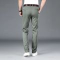 Autumn Lyocell Men's Pants Business Trousers Male Fashion Sky Blue Khaki Straight Casual Pants Man Clothing Plus Size 30-40. 