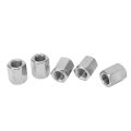 M16 Hex Coupling Nut, 6 Sides Rustproof Portable Coupling Nut Set Silver for Threaded Rods. 
