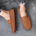 Men Casual Shoes Luxury Brand Mens Suede Loafers Moccasins Breathable Slip on Black Rubber Non-slip Driving Shoes Size 45 BunnyGarden.