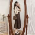 Retro Peter Pan Collar Long-Sleeved Shirt for Women Spring and Autumn New Preppy Style Loose All-Match Student Western Style Very Fairy Blouse. 