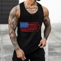 Mens Fitness Gyms Tank Top Us Independence Day Prints Men Sleeveless Shirt Male Breathable Sportswear Vest Gyms Running Vest New. 