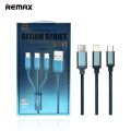 Remax RC-131TH 3in1 2.8A Fast Charging USB Data Cable Micro USB iPhone 8 Pins & Type-C. 