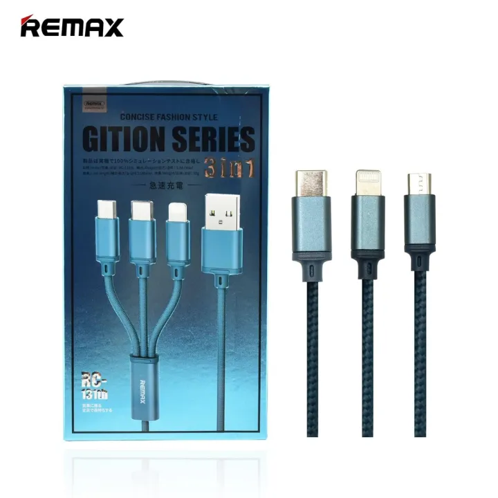 Remax%20RC-131TH%203in1%202.8A%20Fast%20Charging%20USB%20Data%20Cable%20Micro%20USB%20iPhone%208%20Pins%20&%20Type-C%20-%20Image%202