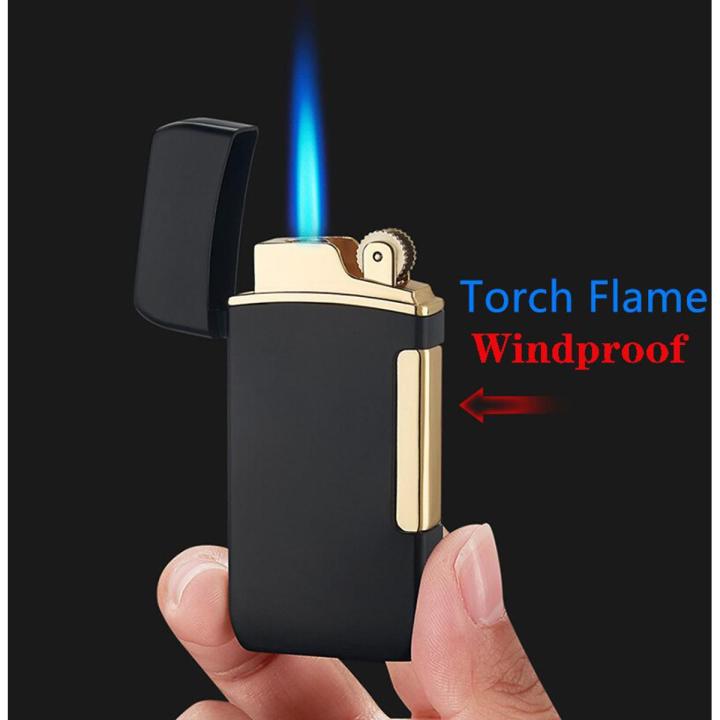2 Jets Torch Lighter Metal Flint Windproof Gas Double Fleet Booten Cigarette Lighter GL036
