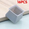 16Pcs Chair Leg Caps Silicone Floor Protector Square Furniture Table Feet Cover Anti-Slip Bottom Chair Pads. 