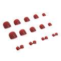 24Pcs Pure Wine Red Fake Foot Nails with Glue DIY Art Design False Nails Wearable toenail Artificial Nails. 