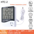 LCD Electronic Digital Temperature Humidity Meter Thermometer Hygrometer Indoor Outdoor Weather Station Clock HTC-1 HTC-2. 