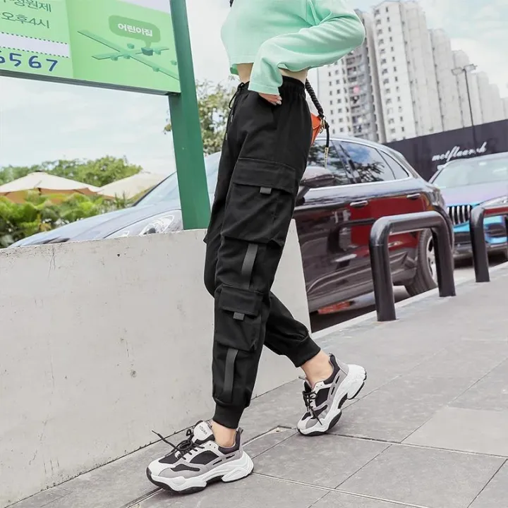 Women%20Fashion%20Streetwear%20Cargo%20Pants%20Black%20Ankle%20Length%20Elastic%20Waist%20Joggers%20Female%20Loose%20Trousers%20Casual%20Plus%20Size%20-%20Image%203