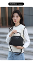 New Portable Nylon Cloth with Cowhide Shoulder Bag.