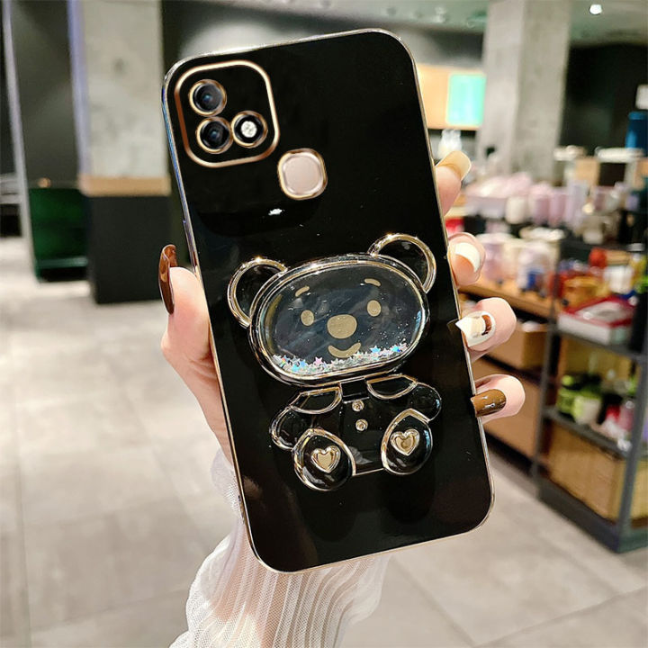 AnDyH%20Phone%20Case%20for%20Infinix%20Smart%205%20Pro%20Hot%2010i%20X658B%20X658E%20X659B%20Cute%20Quicksand%20Liquid%20Bear%20Bracket%20Anti%20Drop%20Camera%20Protection%20-%20Image%208