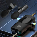 Cross-border new wireless 3-in-1 lavalier microphone live broadcast short video noise reduction one to two smart microphone microphone. 
